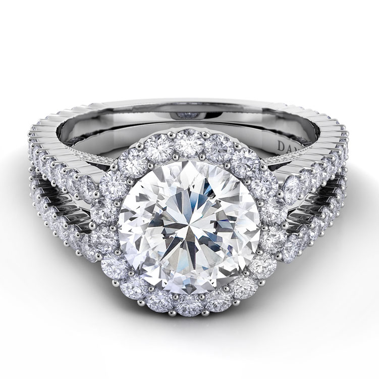 Carezza Double Shank Marquise Engagement Ring