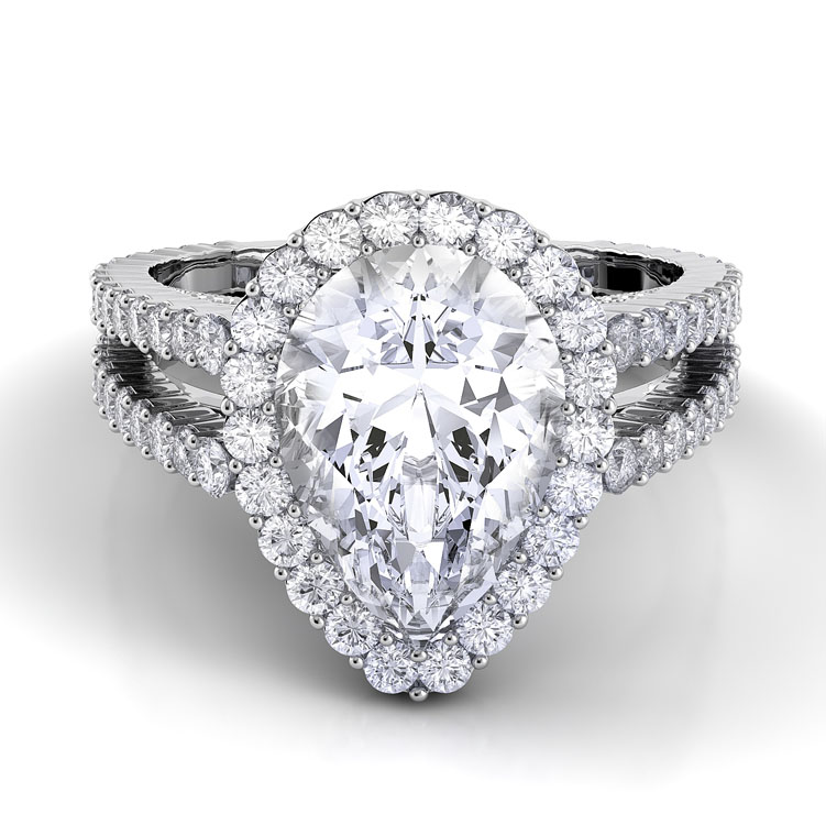 Carezza Double Shank Marquise Engagement Ring