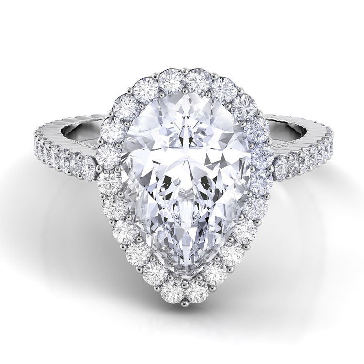 Carezza Single Shank Pear Shaped Engagement Ring