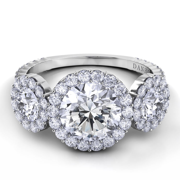 Carezza Three Stone Engagement Ring