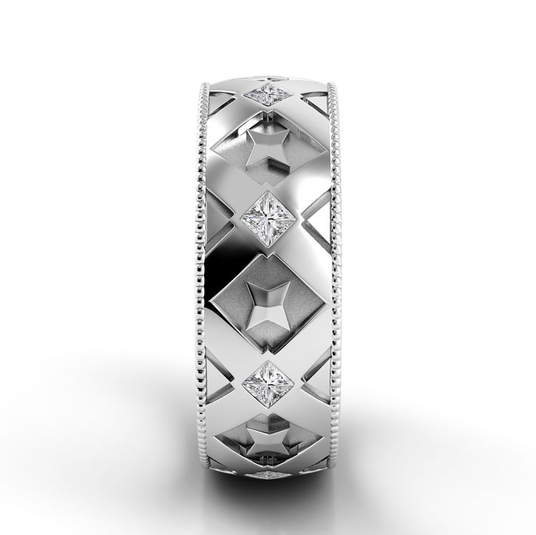 Classico Flat Diamond Men's Wedding Band