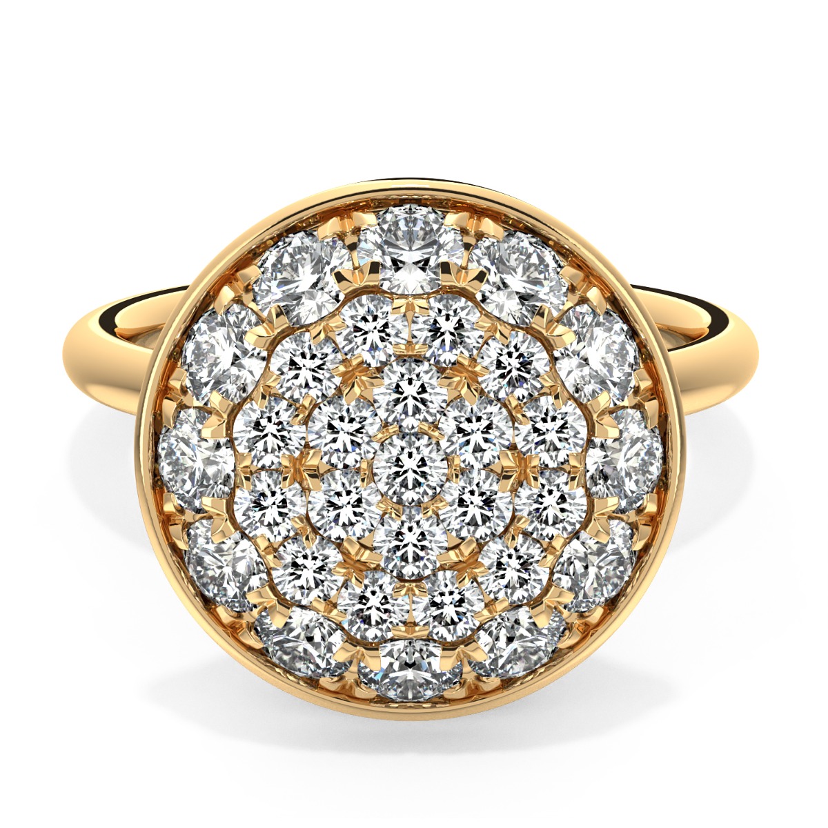 Diamante Cluster Round Fine Ring