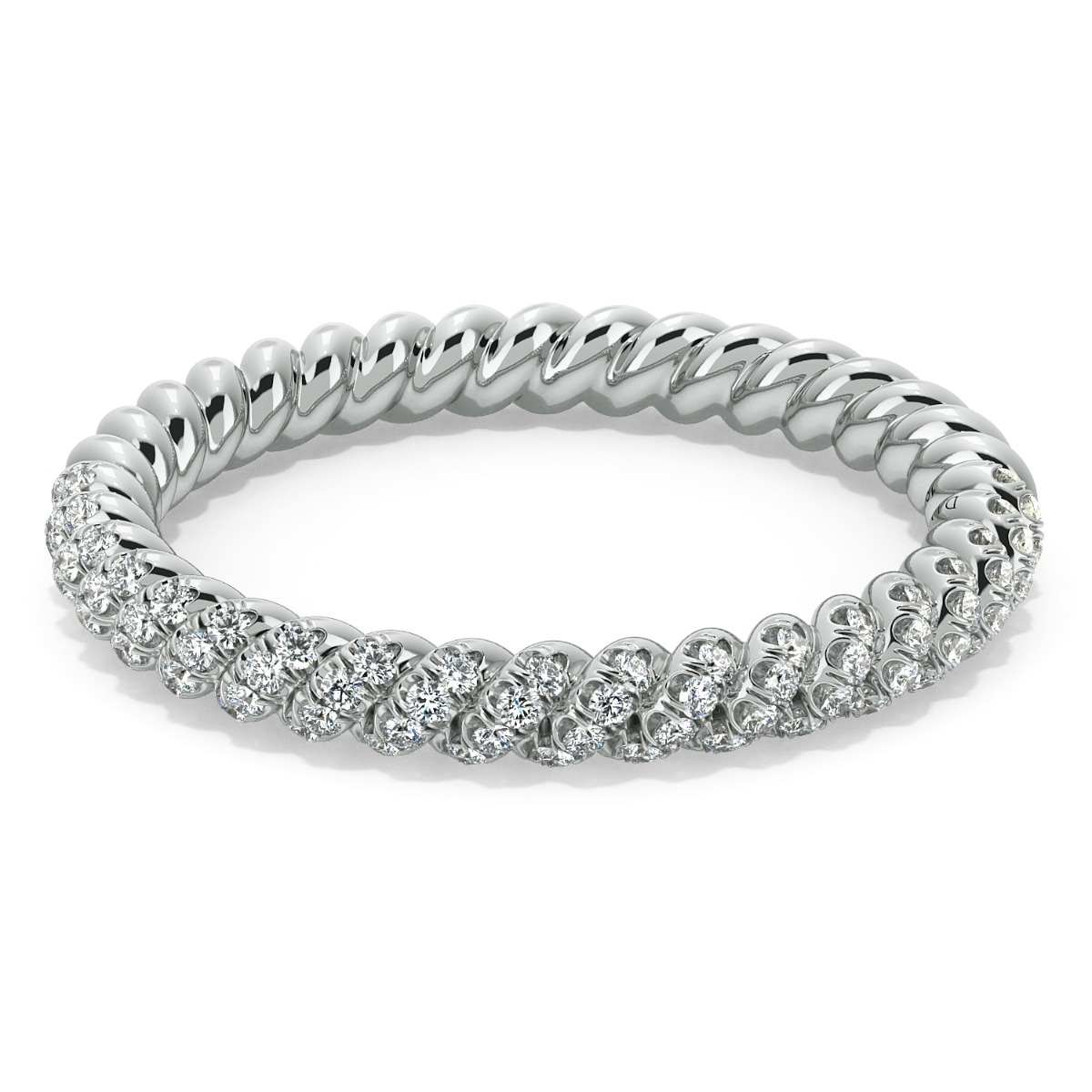 Eleganza Braided Diamond Wedding Ring