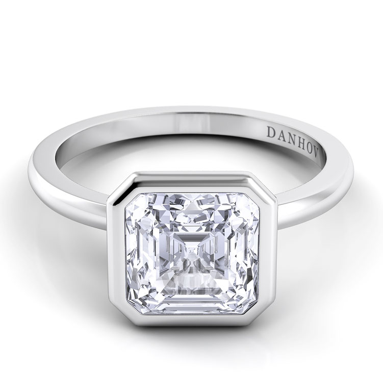 Per Lei Single Shank Asscher Engagement Ring