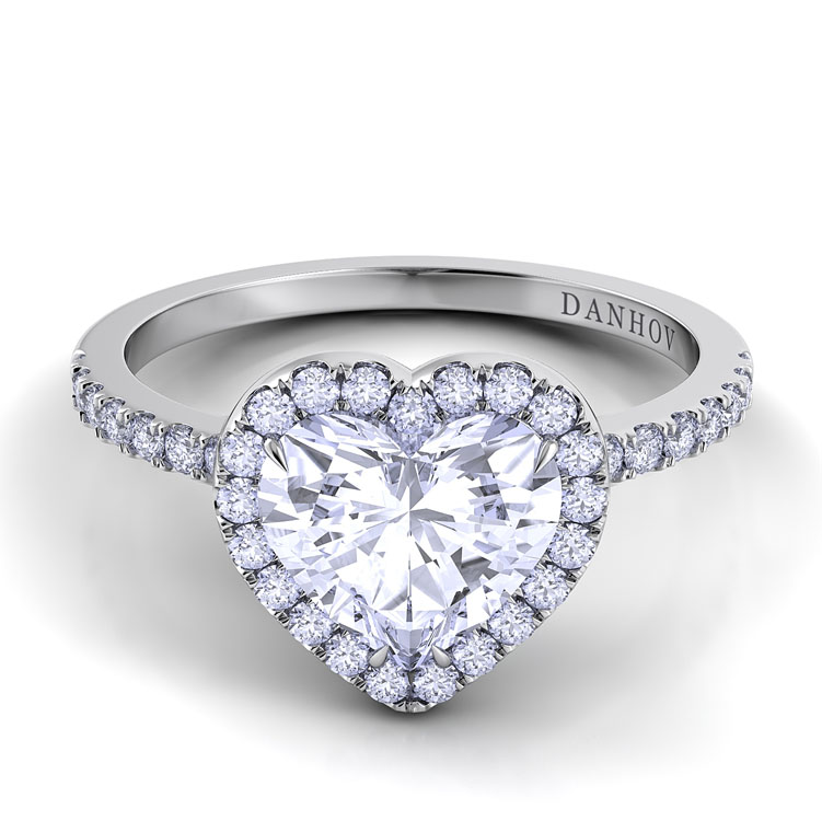Per Lei Single Shank Heart Engagement Ring