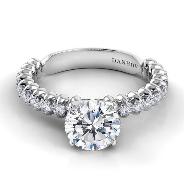Petalo Twisted Shank Diamond Engagement Ring