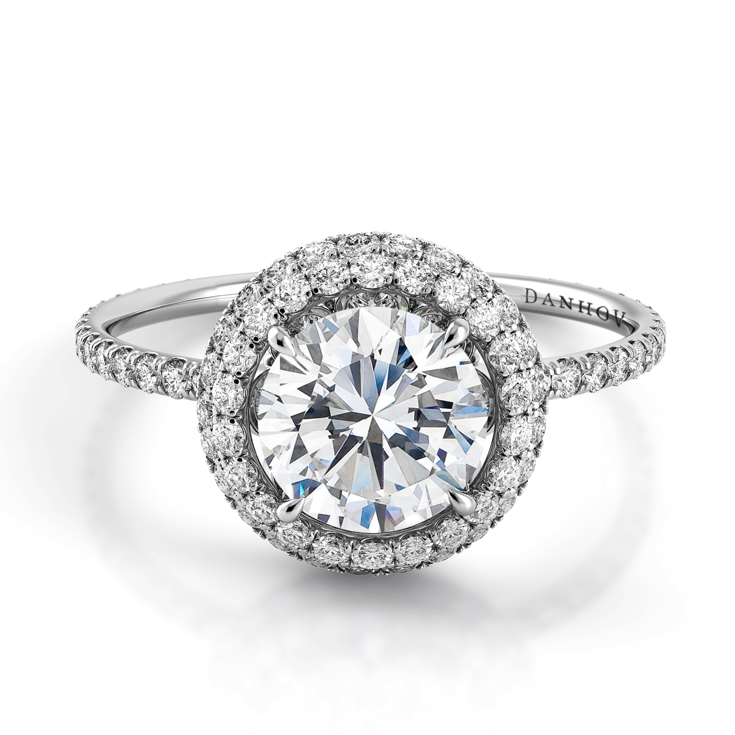 Solo Filo Diamond Halo Engagement Ring