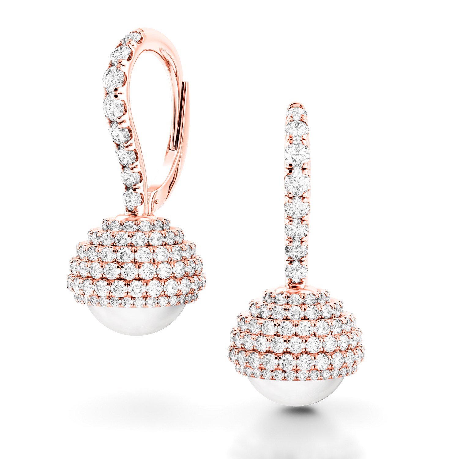 Trenta Limited Edition Rose Gold and Pearl Diamond Earrings