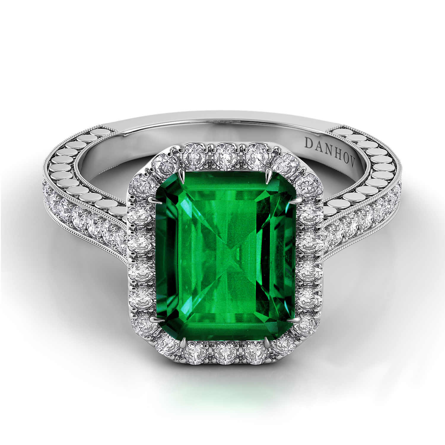 Tubetto Single Shank Green Tourmaline Diamond Ring