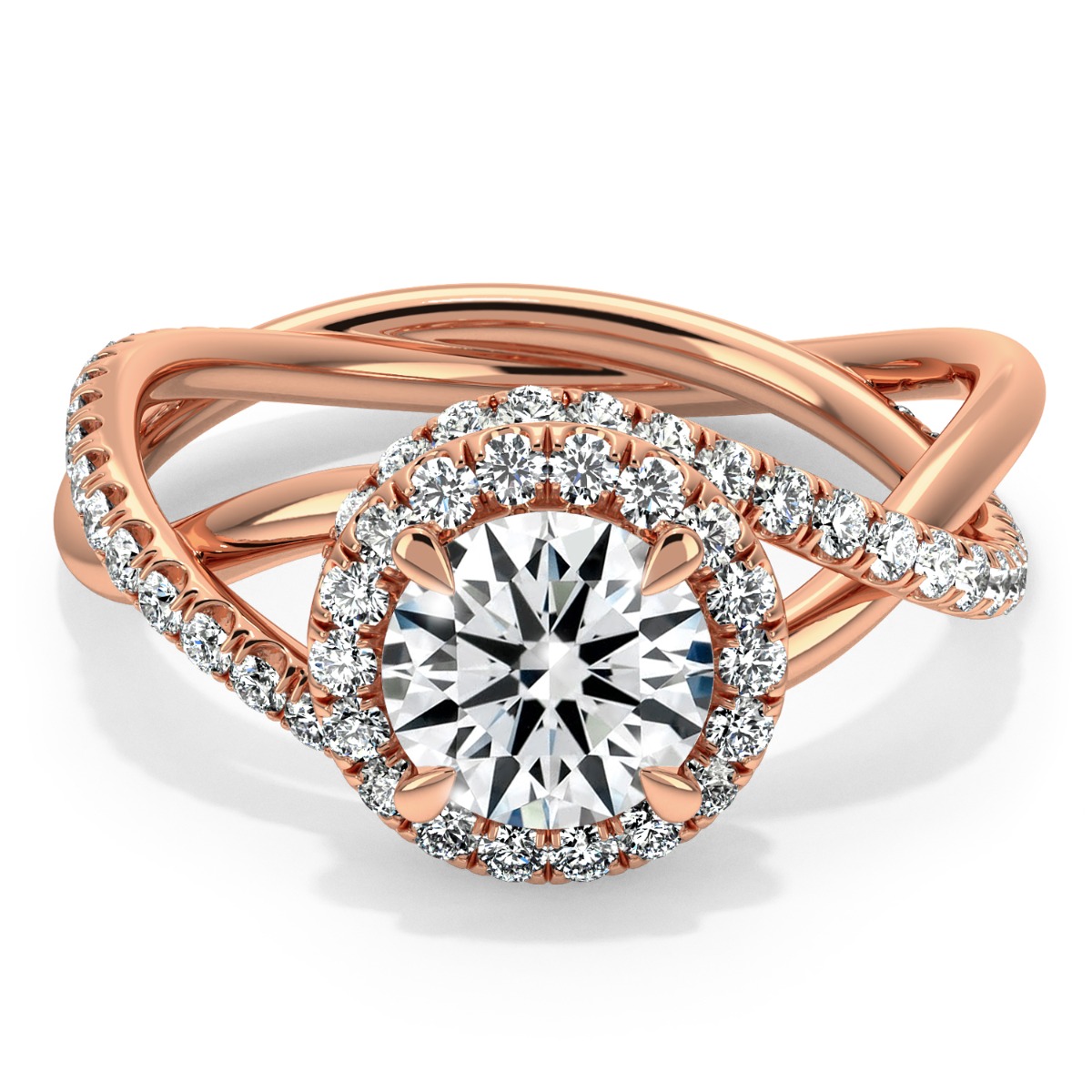 Unique Abbraccio Diamond Engagement Ring
