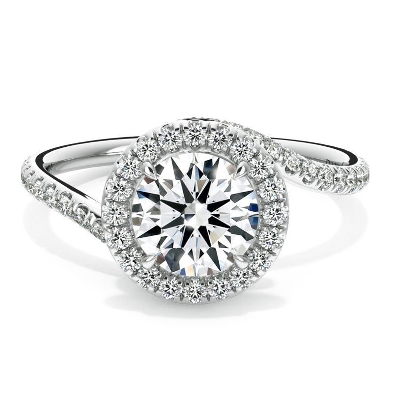 Abbraccio Swirl Diamond Engagement Ring