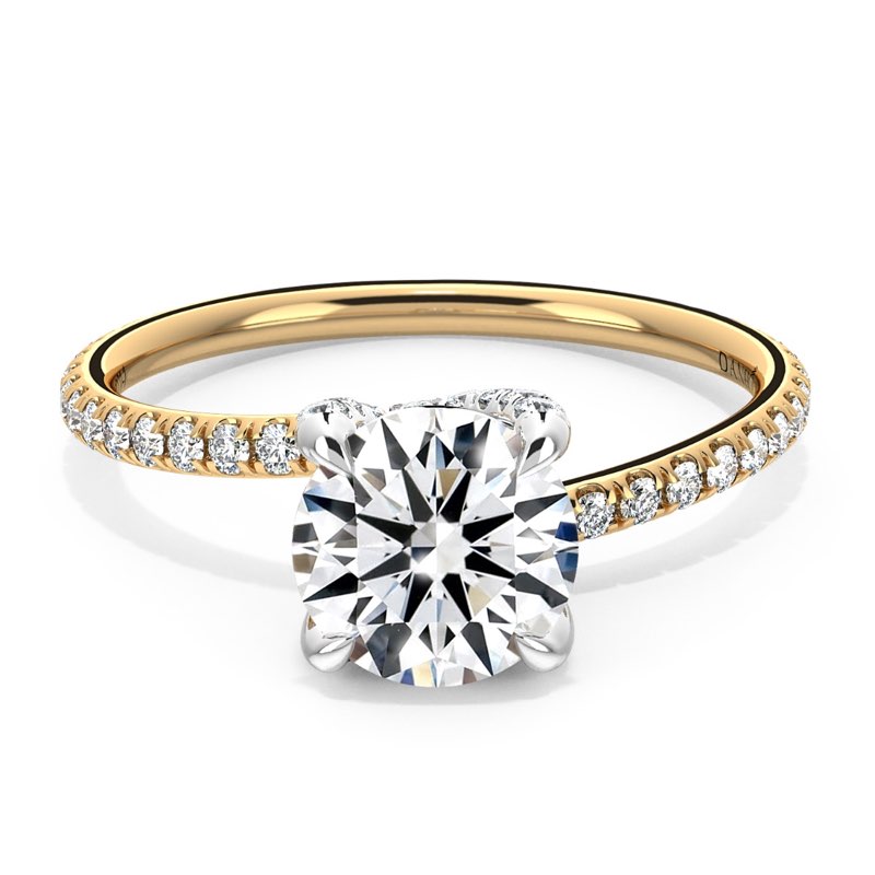 Eleganza Swirl Two Tone Diamond Ring
